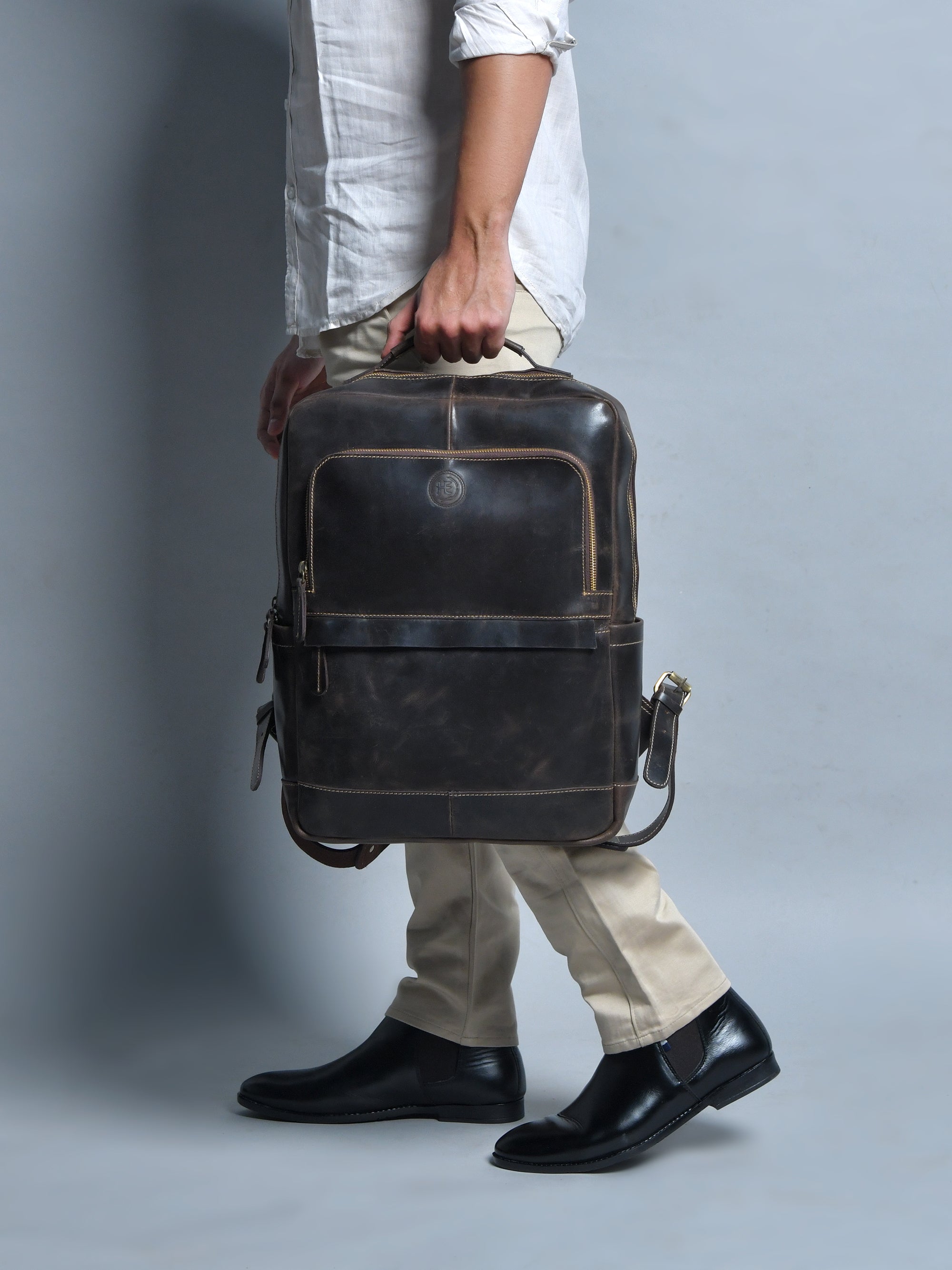 Alpine Vintage Leather Laptop Backpack